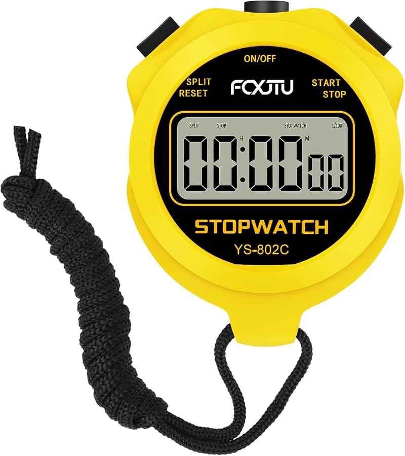 FCXJTU Simple Digital Stopwatch Silent On Off Basic Operation
