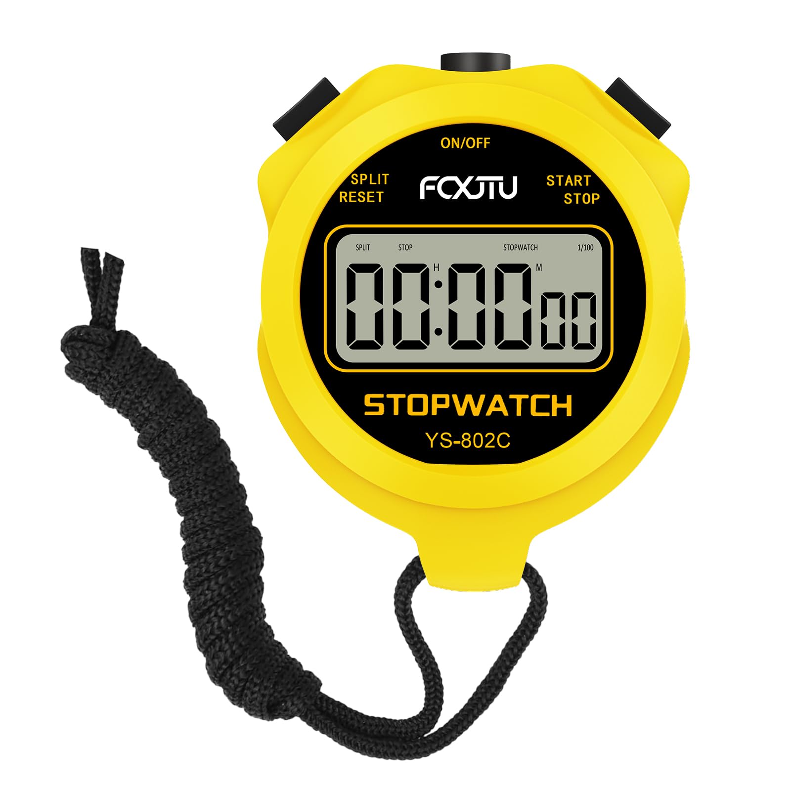 FCXJTU Simple Digital Sports Stopwatch, No Bells, No Clock, No Alarm, Simple Basic Operation, Silent, ON/Off, Pure Stopwatch for Swimming Running Training Kids Coaches Referees Teachers