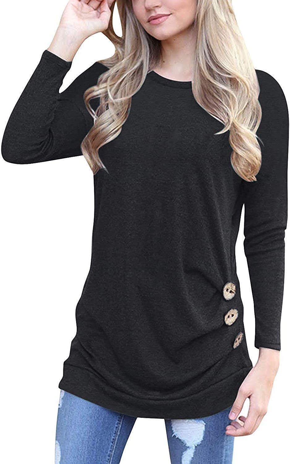 Yincro Women's Casual Long Sleeve Tunic Tops Fall Tshirt Blouses
