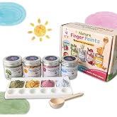 Lattooland Natural Vegan Finger Paints for Babies &amp; Toddlers | Taste-safe Vegetable Based Colors | Non-Toxic Washable Finger Paints Powder for Kids | Baby Safe Hand &amp; Feet Paint | Natural Kids Paint Set | Preschool Art Supplies | Gift for Kids Ages 6 months+