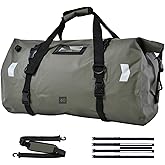 Waterproof Duffel Bag,Roll-Top Heavy Duty Dry Duffle Bag,Motorcycle Dry Bag,with Quick-fixed Straps,with Large Storage Space, Perfect for Traveling, Camping, Kayaking, Fishing & Canoeing (green, 40L)