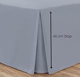Linen Home Grey Double Box Pleated Base Valance Sheet Microfibre view 2