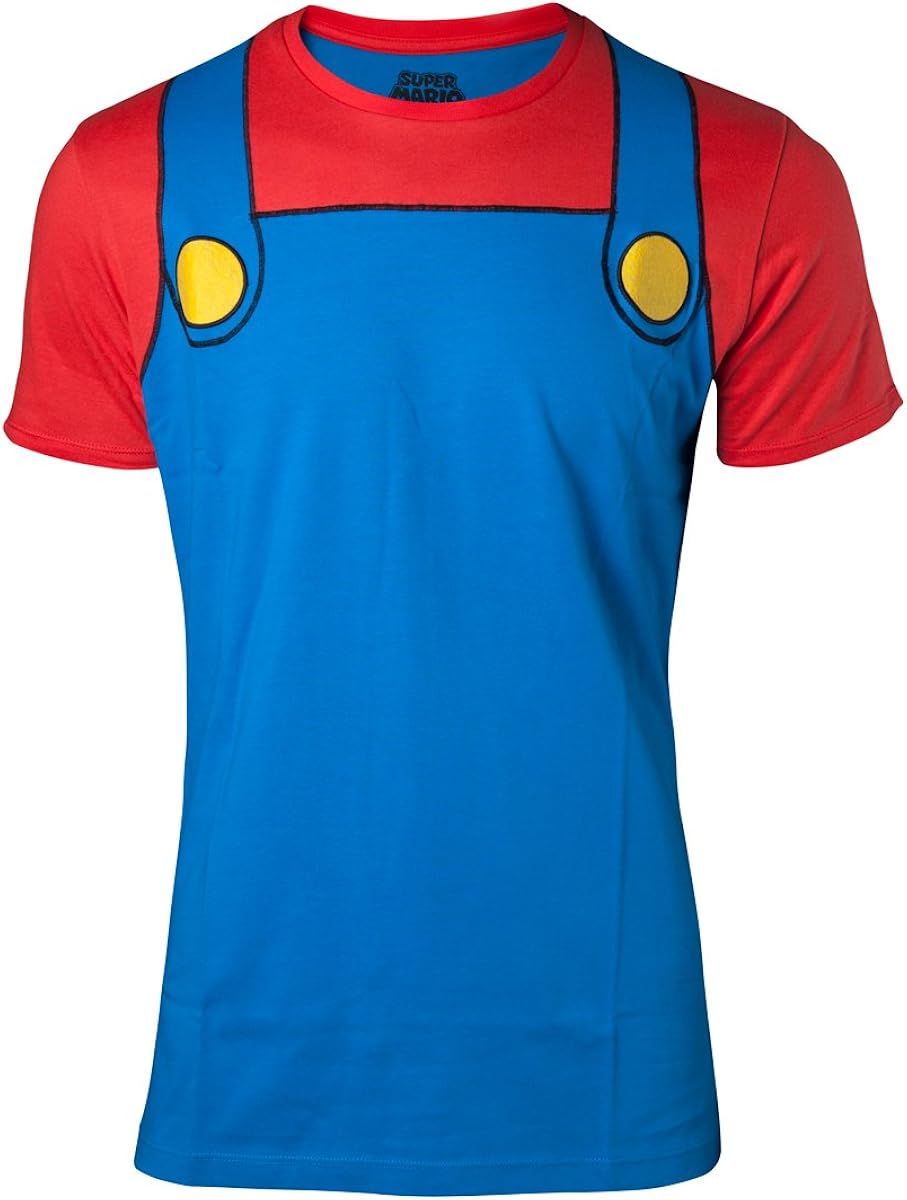 Nintendo TShirt Super Mario Cosplay Men's Blue Amazon.co.uk Electronics