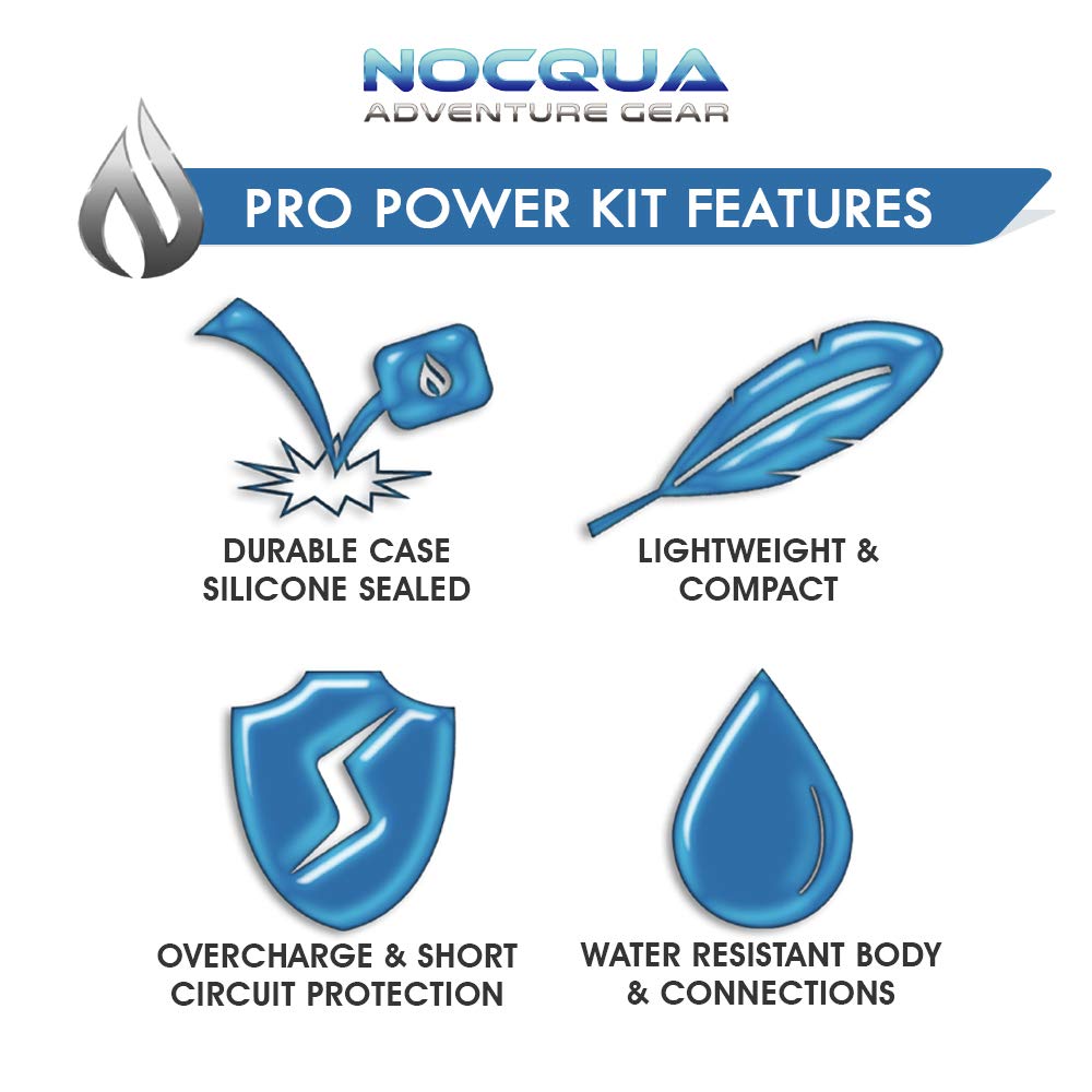 NOCQUA Pro Power Water-Resistant Battery & Charger Kit - Compatible with GPS, Depth & Fish Finders, & Most 12 Volt Electronics