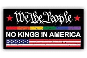 TAYTA Magnet Sticker No Kings in America Magnetic Social Justice BLM Human Rights Feminism Black US Flag Magnet for Bumper, Refrigerator, Cruise Door, Car, Truck 7.5x3.75in