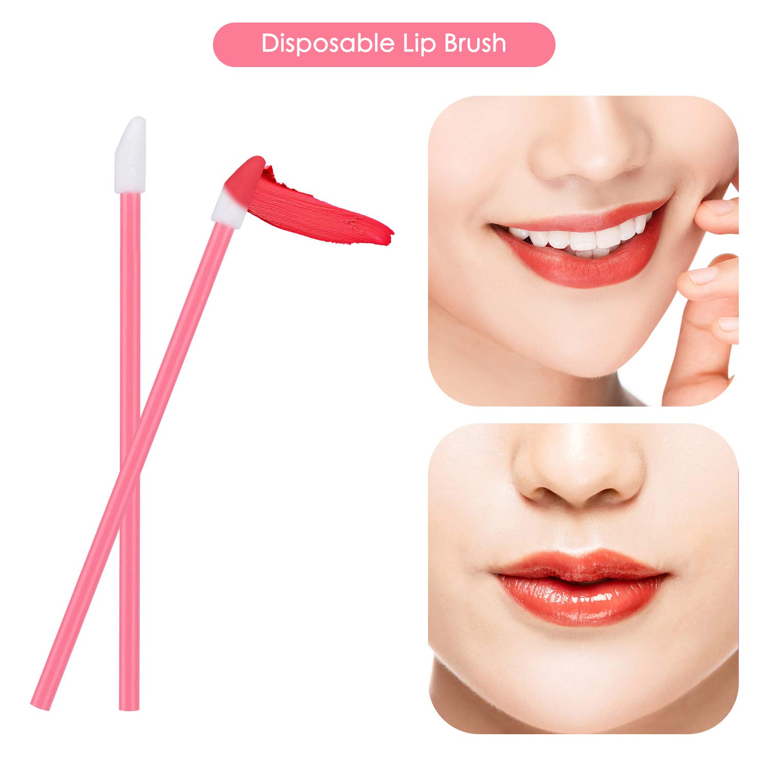 650PCS Disposable Lip Brushes Lip Gloss Applicators Make Up Brush Lipstick Lip Gloss Wands Makeup Applicators Brushes Applicator Tool Makeup Beauty Tool Kits Disposable Lip Brushes Tool Kits Pink: Beauty