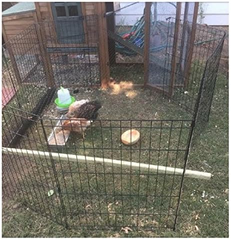 Chicken Exercise Pen Dogs 35 Inch with Step-Through Door Black Large Pet Portable 8 Panels Kennel Playpen Lightweight & eBook by OISTRIA