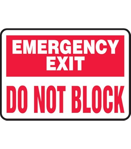 Cartello Fire Exit, Do Not Block Door Signs, Keep Clear at All Times, 250 x 180 mm in alluminio antiruggine, resistente alle intemperie e allo sbiadimento, facile da montare, confezione da 2