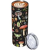 Yossyaog Mushroom Mug Cup Mushroom Tumbler Mushroom Gifts 20oz Coffee Mug Insulated Travel Cup With Leakproof Lid, Stainless Steel Reusable Tumbler For Hot And Cold Water Coffee