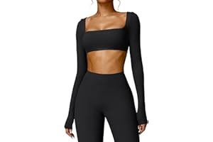 YEOREO Kyla Women Crop Top Long Sleeve Padded Sports Low Medium Impact Yoga Shirt Workout
