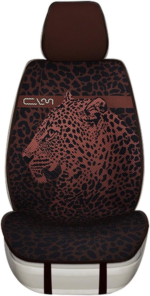 yberlin Car Seat Covers,Universal fit Cooling Breathable Front Seat Cover,Artistic Leopard Print Honeycomb Porous Cloth(ONE Piece)(Coffee)