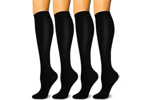 HLTPRO 4 Pairs Compression Socks for Women & Men - Best Support for Medical, Circulation, Nurses, Running, Travel