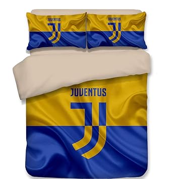 Paixide Printed 3 Pieces Bedding Set 3d Juventus Football Club S P A Duvet Cover Sports Cristiano Ronaldo Duvet Cover For Kids Teen Adult King Amazon In Home Kitchen