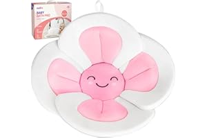Nuliie Baby Bathtub Newborn Sink Bathtub Baby Sink Bath Mat Soft Flower Infant Bathtub Support, Baby Newborn Essentials, Baby Gifts and Baby Registry Search (Pink)