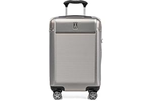 Travelpro Platinum Elite Hardside Expandable Carry on Luggage, 8 Wheel Spinner, TSA Lock, Hard Shell Polycarbonate Suitcase, Metallic Sand, Carry on 21-Inch