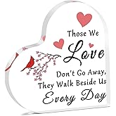Memorial Gifts Plaque Sympathy Gifts for Loss of Loved Mom Dad Grandparents In Memory of Family Friends Acrylic Heart Keepsake Bereavement Condolences Grieving Present for Remembrance Table Decor