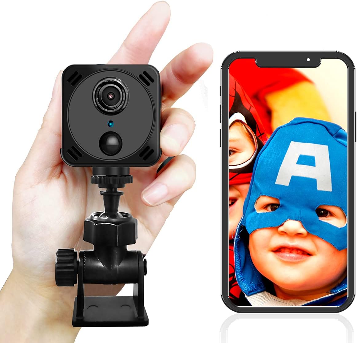 4K Mini Spy Camera with Audio and Video, hidden camera with app,mini spy camera, Long Battery Life,Remote View,Night Vision,Motion Detection, Portable hidden camera for home,Car,Office,Exclude TF Card