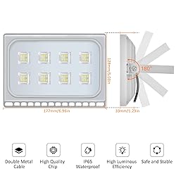 Viugreum 50W LED Flood Light Outdoor, Thinner and