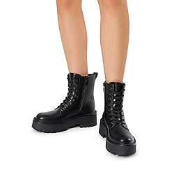 DREAM PAIRS Women's Platform Combat Ankle Boots