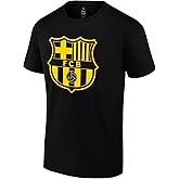 Icon Sports Barcelona FC Soccer Tee - Officially Licensed Unisex Adult Cotton Short Sleeve T-Shirt 120 Black S