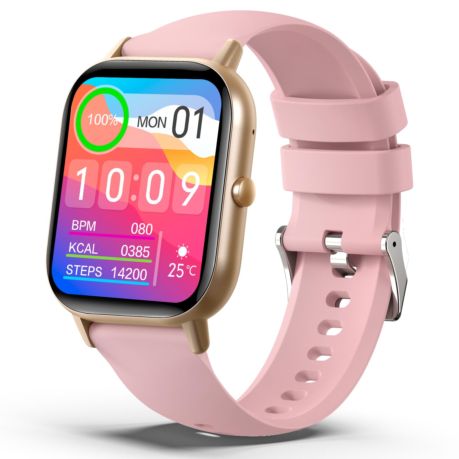Smart Watch, 2.01-inch Large Screen, Call Function, Activity Meter, Wristwatch, iPhone Compatible, Android Compatible, Music Control, Large Screen, Exercise Mode, Sports Watch, IP67 Waterproof, SMS