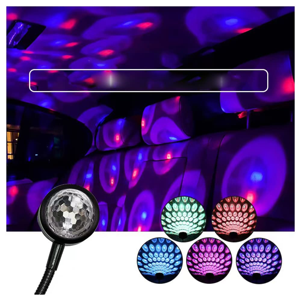 xinfok USB Mini Disco Light, USB Night Lights, Flexible Atmosphere Decorations Lamp for Bedroom, Car, Party, Ceiling and More- Plug and Play