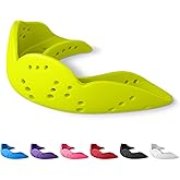 SISU Aero Small Mouthguard, Neon Flash - 30% Stronger Protection for Lacrosse, Football, Hockey, Roller Derby, Team Sports - Remoldable Up to 20 Times - Ultra Slim - Non Toxic