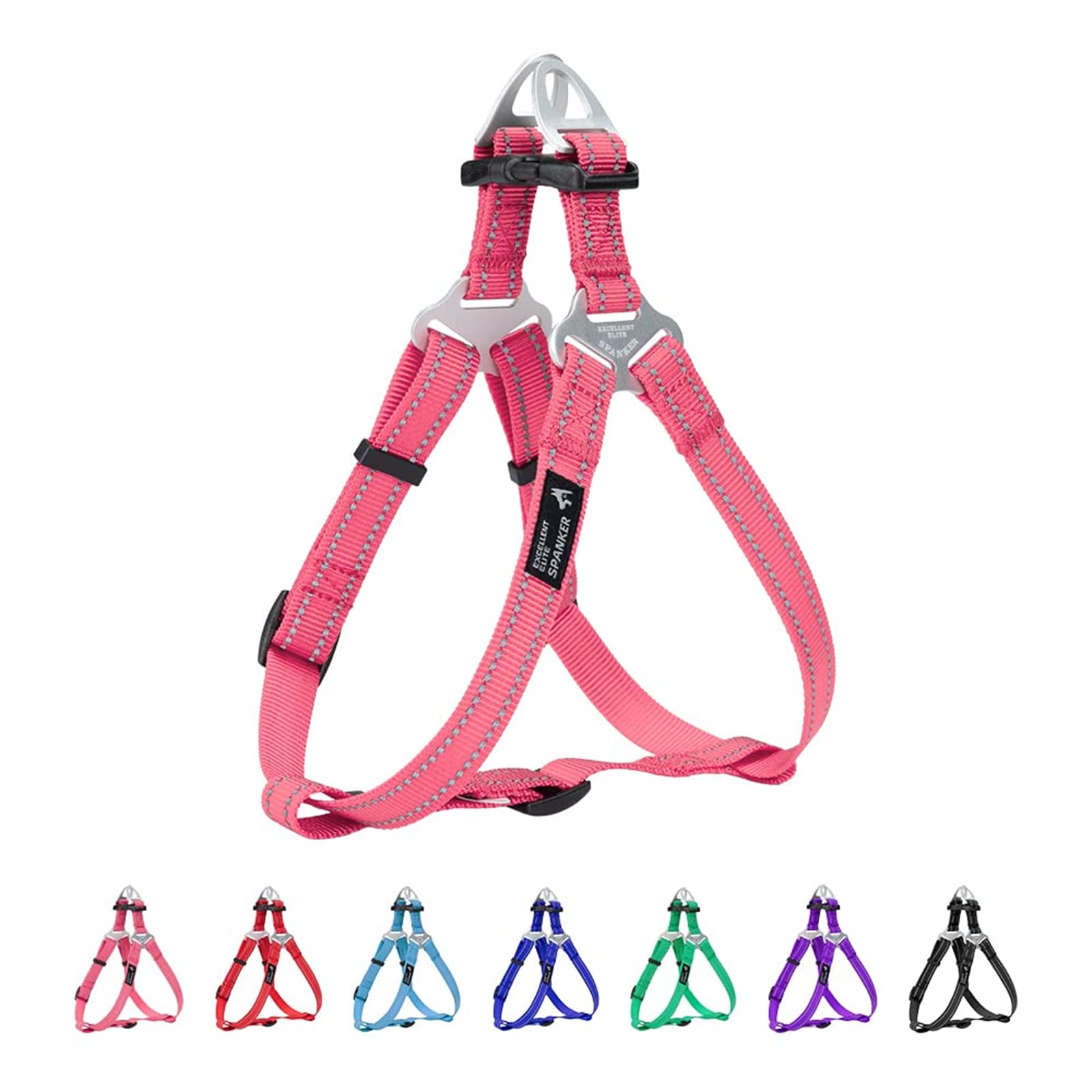 EXCELLENT ELITE SPANKER Step In Dog Harness Reflective Pet Harness Adjustable No Pull Dog Harness Puppy Harness for Small Medium Large Dogs Training Walking（PIK-S)