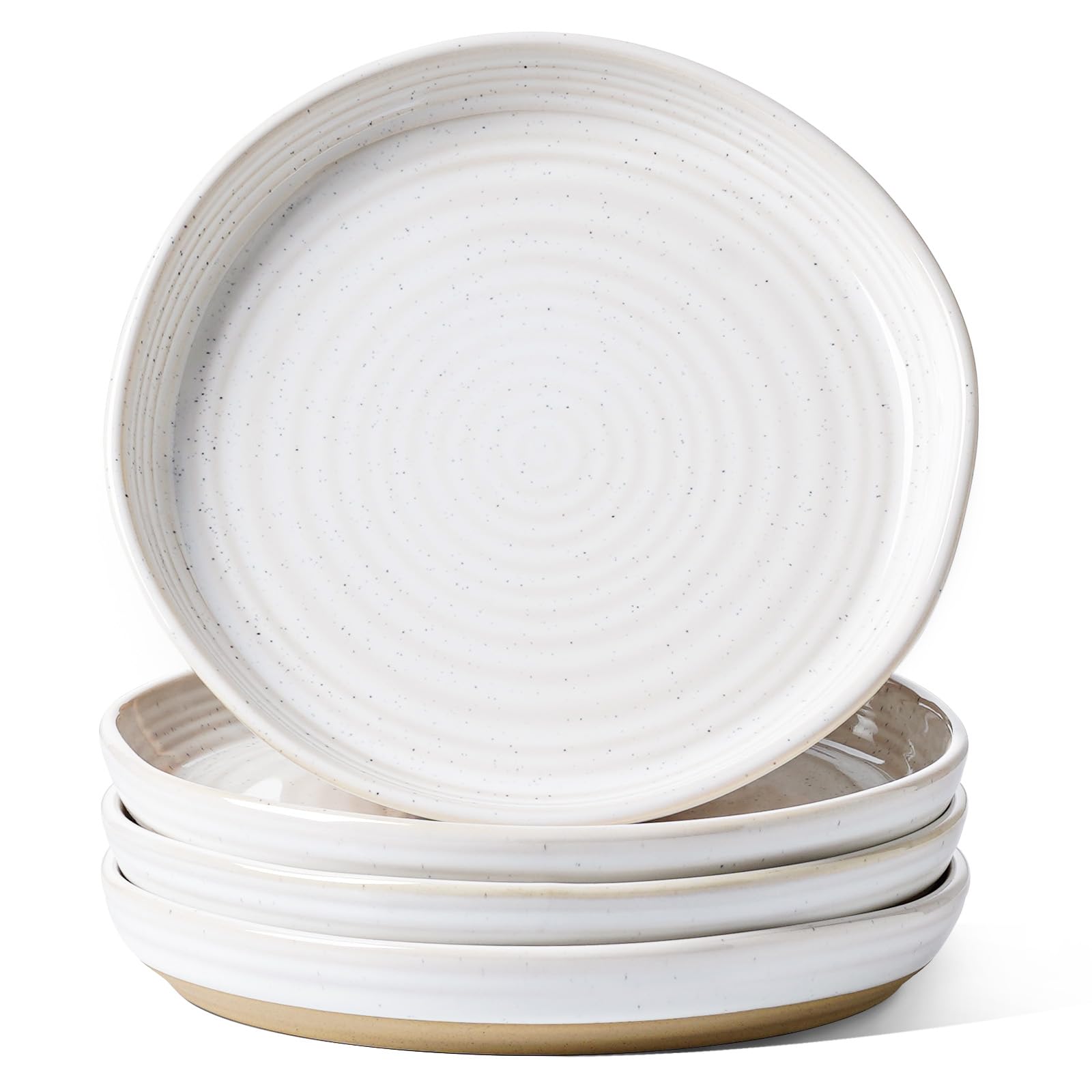Photo 1 of LE TAUCI Salad Plates 8 Inch, Flat Dessert Plate Set for Appetizer Bread, Ceramic Dish, Microwave Dishwasher Oven Safe, Housewarming & Wedding Present - Set of 4, cream color