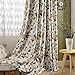 Anady Top Flower Curtain Blackout Bedroom Drapes 2 Panels Bird Design for Living Room Grommet 84 inch Length