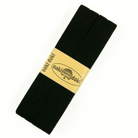 Stoffe Werning Oaki doki Uni Jersey Schrägband Einfassband 3 m schwarz Öko-Tex Viskosejersey - Preis Gilt für 1 Stück á 3 Met