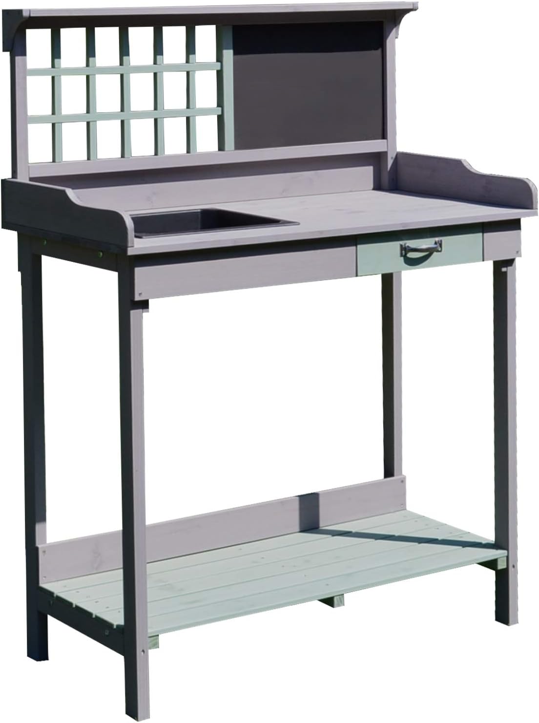 outdoor potting bench home depot on Gardening Jsun7 Outdoor Garden Potting Bench 50 Work Station Metal Galvanization Tabletop Drawer Rack Shelves Natural Patio Lawn Garden