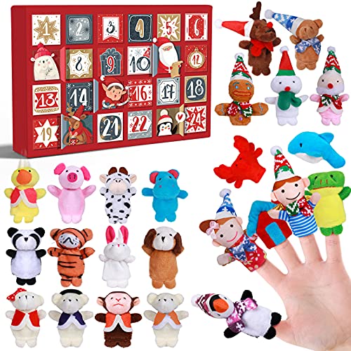 G.C 2021 Advent Calendars with Cute Finger Puppets Doll Animal Toy