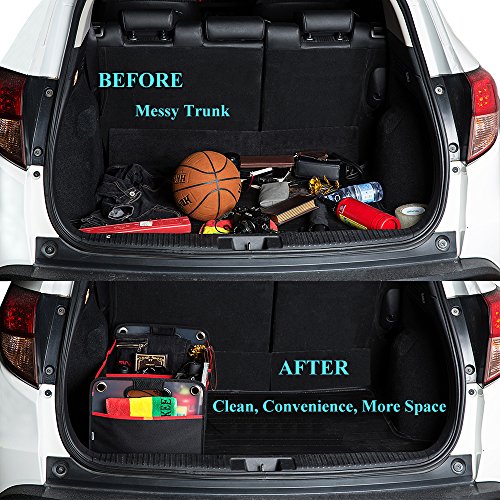 Car Trunk Organizer, Collapsible Auto Trunk Organizer Storage, Portable Grocery Cargo Container