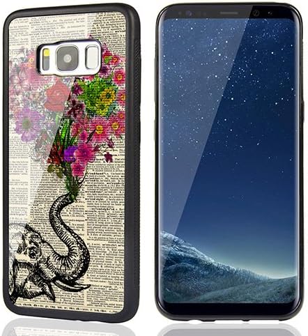 Galaxy S8 Case, UOKWIWI Slim Unique Elephant and Heart-Shaped flowers Design Anti-Scratch TPU Bumper Shockproof Case Cover for Samsung Galaxy S8 (2017)