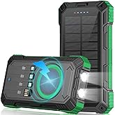 Solar Charger Power Bank 49800mAh Portable solar panels QC 3.0 22.5W Wireless Fast Charging with 6 Outputs for Cell Phones, Built in 4 Cables,USB C Waterproof Battery Pack for Camping,LED Flashlight