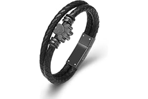 Hearbeingt Dog Paw Urn Bracelet for Ashes Braided Leather Cremation Jewelry for Ashes for Dog Cat Keepsake Bangle