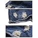 Blostirno Women's Denim Shorts Cuffed Short Jeans Pants High Waisted (Flowery Ripped-4)