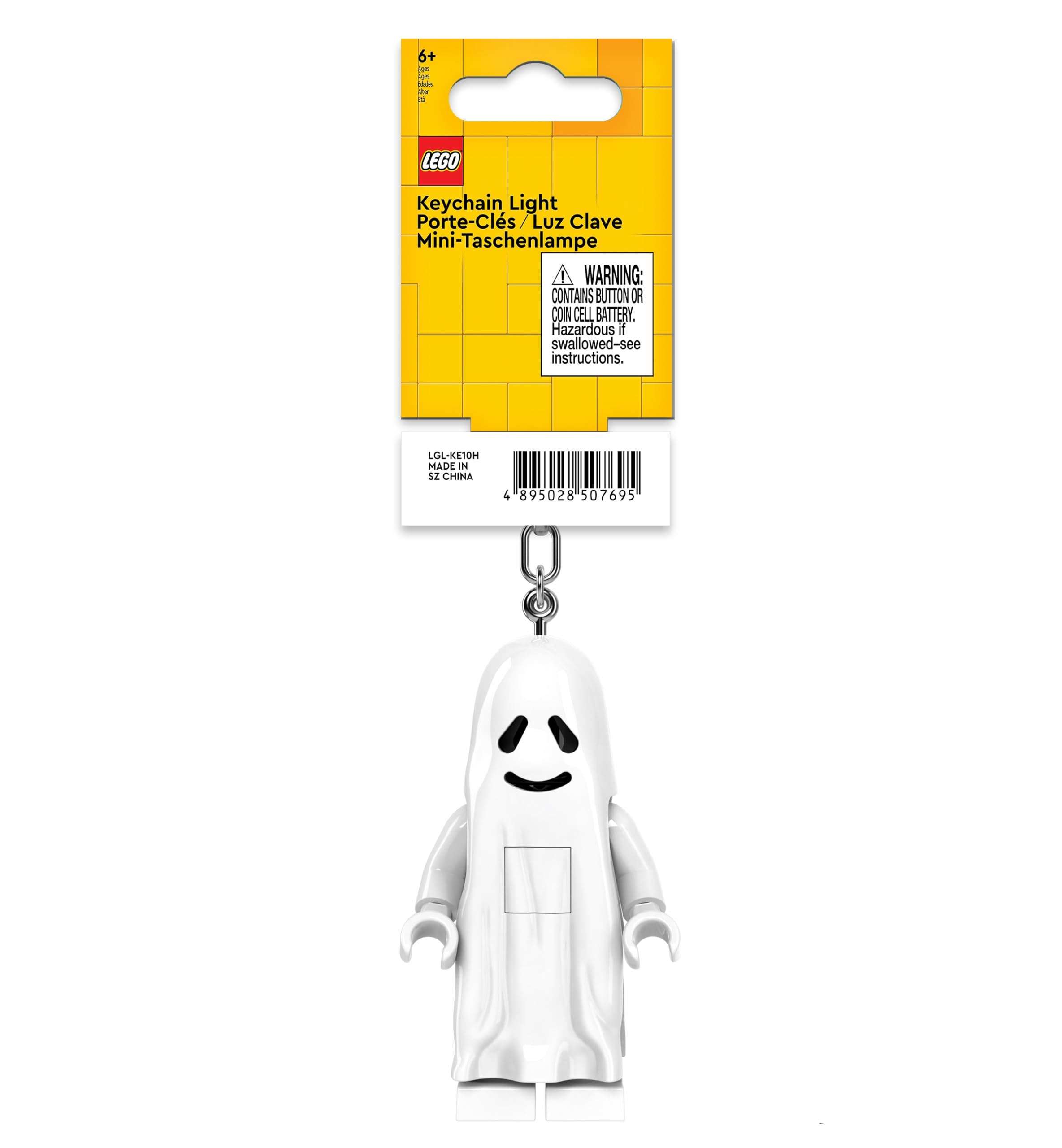 LEGO Monster Fighters - Large 3 Inch Tall Figure Keychain Light - Ghost (KE48H), Halloween Theme Keychain Light, Trick or Treat Accessory