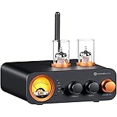 Fosi Audio MC331 Tube Integrated Amplifier with DAC, 2 Channel Home Audio Stereo Power Amp for HiFi Bookshelf Speakers/3.5mm Headphones, Vintage VU Meter Preamp with Bluetooth and USB/Opt/Coax/RCA