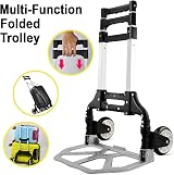 Yaheetech Aluminum Folding Hand Truck 75kg Load Capacity Black view 2