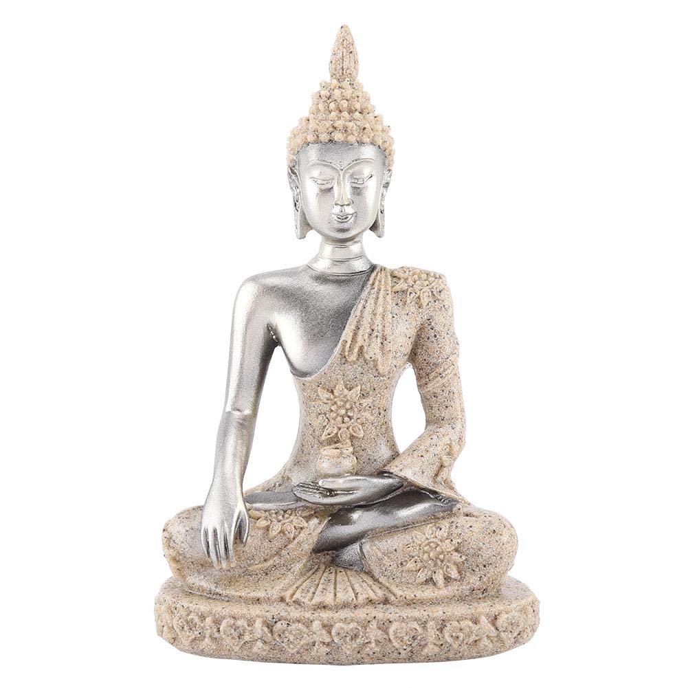 Jadeshay Buddha Statue,Meditating Peace Sitting Ornament Carving Figurine Sculpture Resin Craft Buddha Ornament for Home Office Table Decoration Indoor Outdoor 11cm