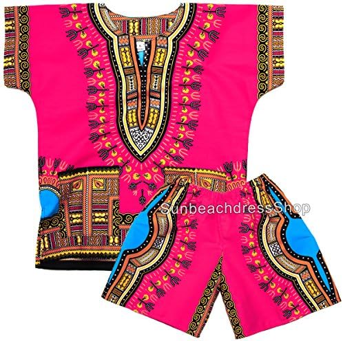 Cotton Kids African Mexican Toddler Boys Girls Dashiki & Shorts Set bm012p