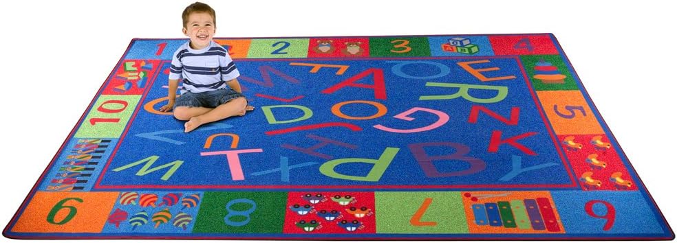 KidCarpet.com Alphabet and Numbers Teaching Toddler Rug, 7'6" x 12' Rectangle