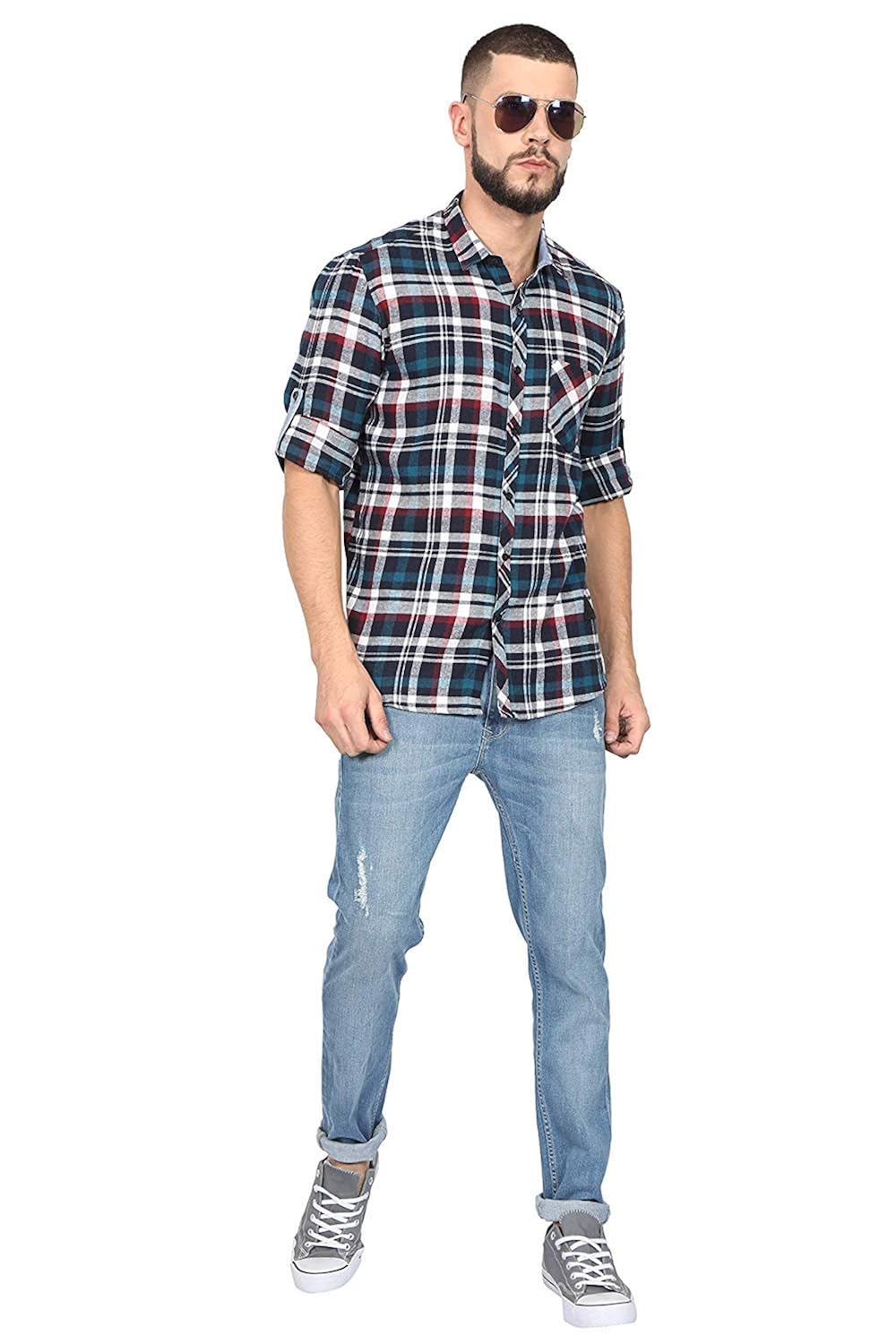 versatyl 100% cotton slim fit casual shirts for men full sleeves