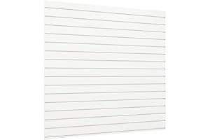 Neoaider Slatwall Panel 4 FT x 4 FT, Interlocking Slat Wall Paneling, Wall Mounted PVC Wallpanel, Suitable for Garage Storage and Organizer, Slatwall Board, Shelves - White