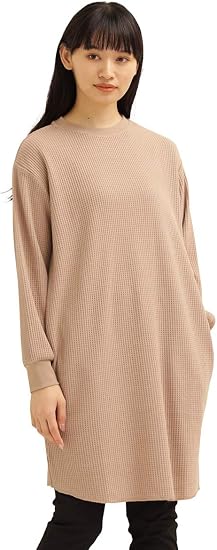 Amazon Co Jp ワンピース 服 ワッフル ルームウェア ひざ丈春 春 白 黒 紫 グレー スミ ベージュ Honeys ハニーズ ワッフル ワンピース ベージュ ｌ 服 ファッション小物