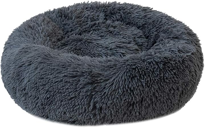 Festnight Panier Chien Chat Panière Paniere Coussin Lit Hiver Rond Peluche Grand Pour Animal Domestique Chiot Chaton Minou Smlxl Roseblancgris