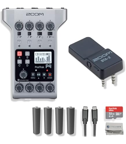 Amazon.com: Zoom PodTrak P4 Portable Podcast Recorder with 4x Rode