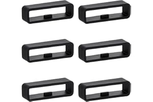 Ajcotahm 6 Pack Black Silicone Band Keepers, 26mm Security Loop Holder Retainer, Silicone Replacement Band Keeper Annulus for All Kinds of Watch Straps Security Loop, Holder, Retainer